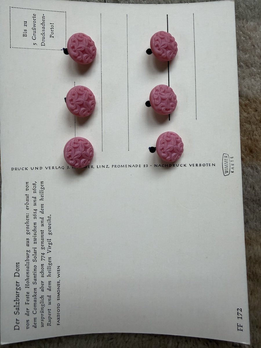 Vintage Czech Glass Buttons Card