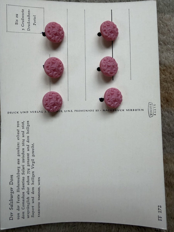 Vintage Czech Glass Buttons Card