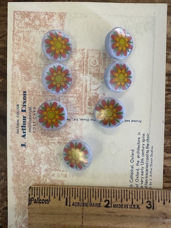 Vintage Czech Glass Buttons Card