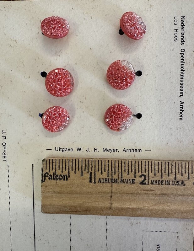 Vintage Czech Glass Buttons Card