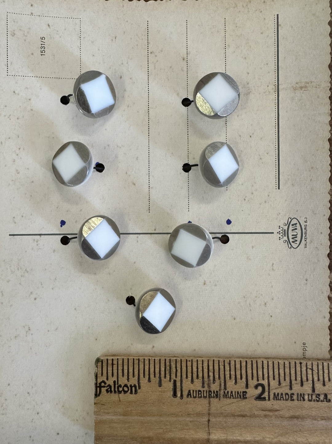 Vintage Czech Glass Buttons Card