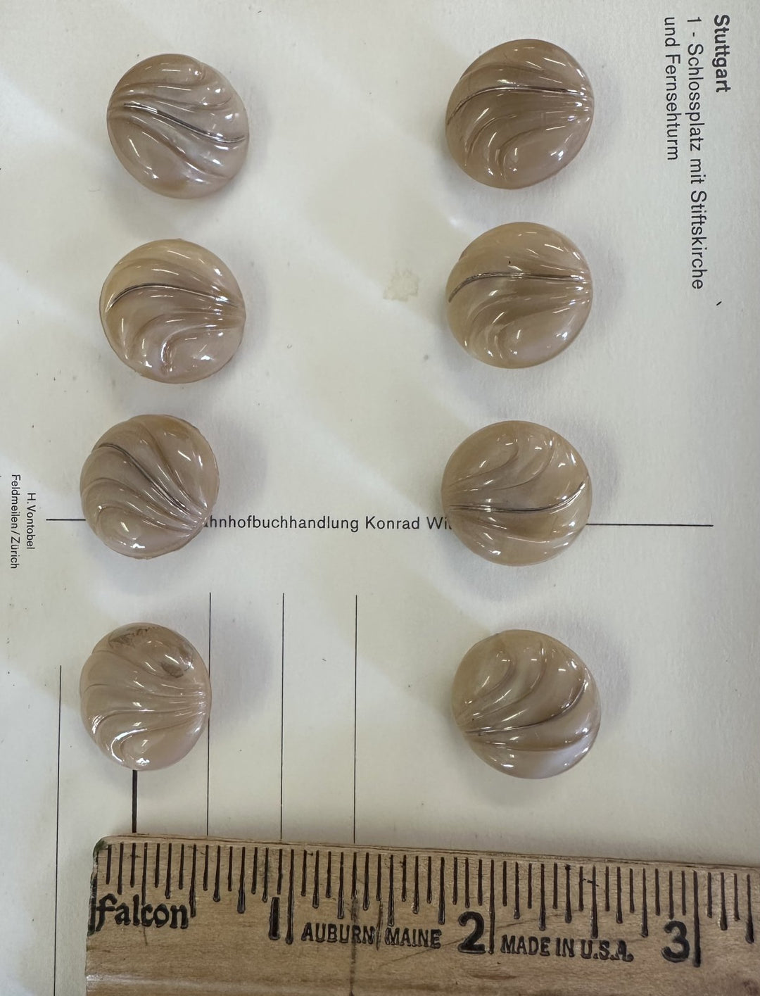 Vintage Czech Glass Buttons Card