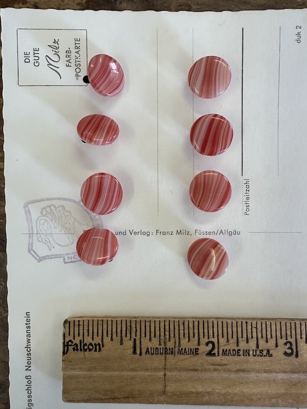 Vintage Czech Glass Buttons Card