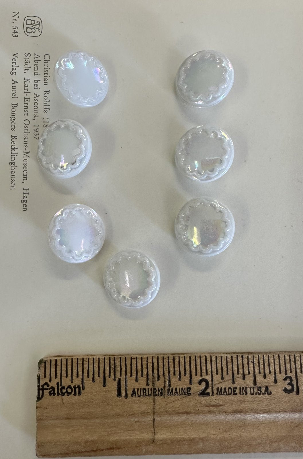 Vintage Czech Glass Buttons Card