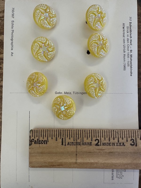 Vintage Czech Glass Buttons Card