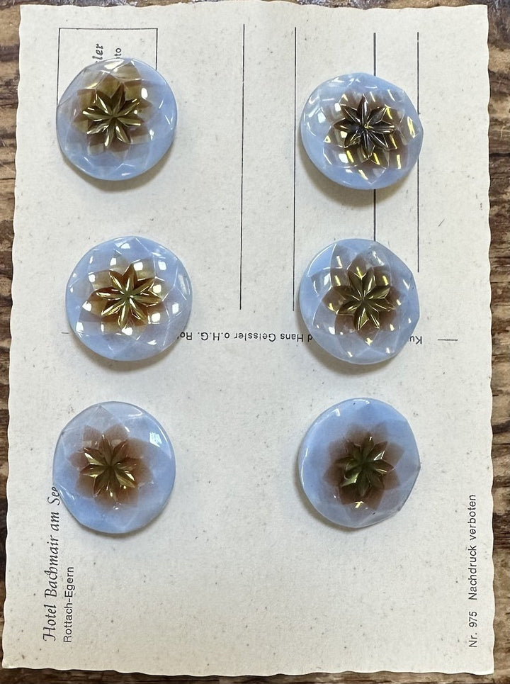 Vintage Czech Glass Buttons Card